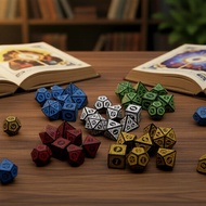 White 7-Piece Polyhedral Dice Kit, Easy-Read Numbers for DND & MTG  Kit Dadu RPG 7-Keping Putih, Dad