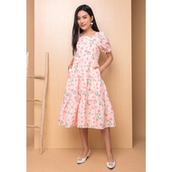 Lzzie Emily in Paris Summer Florals Dress - Black and Cream