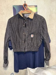 Carhartt  vintage remake 短版黑色燈芯絨領牛仔外套