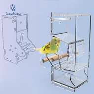 [GRALARA] SiaBiced Bird Feeder Cage Hanging Seed Food Container Food Feeder Box for Canaries Budgie
