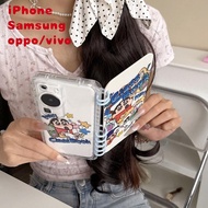 Flip Notebook, for Samsung S25 Ultra Phone Case, for Galaxy A55 A52 A35 A04 Cartoon,for iPhone 11-16