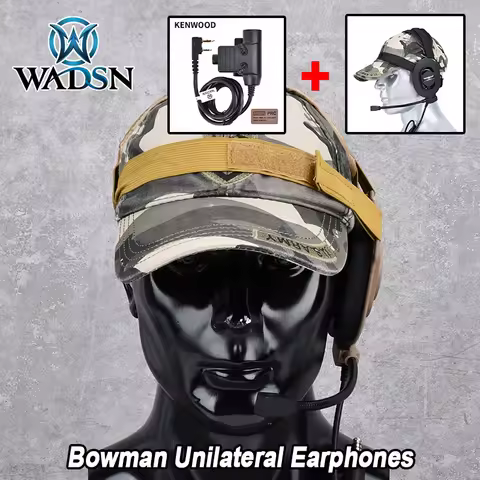 WADSN-Bowman Elite II Headset, Unilateral Communication Headphone, U94 PTT, Kenwood for Baofeng UV-5