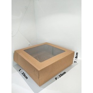 5 pcs CAKE BOX KRAFT MIKA 25X25X8 CM LAMINATION 365 GSM SENYAWA