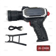 Multi-Function LED Flashlight Solar Rechargeable Handheld Searchlight Outdoor Camping Emergency Ligh