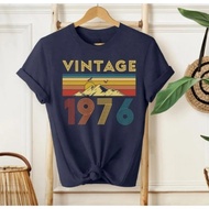 1976 Birthday T-Shirt 50th Anniversary Gift From England For Women 50th Vintage Shirt Short Sleeves