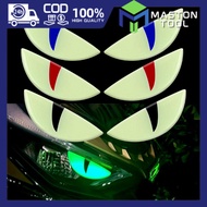 Motorcycle Luminous 3D Devil Eye Sticker Cat Eye Decal Suitable For Ebike Universal