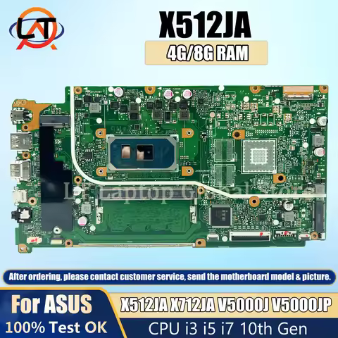 Laptop X512JA mainboard For Asus VivoBook X712JA V5000J X512JP V5000JP X712J laptop motherboard CPU 