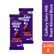[Bundle of 2] Cadbury Dairy Milk Roast Almond Flavour Chocolate Bar 180g