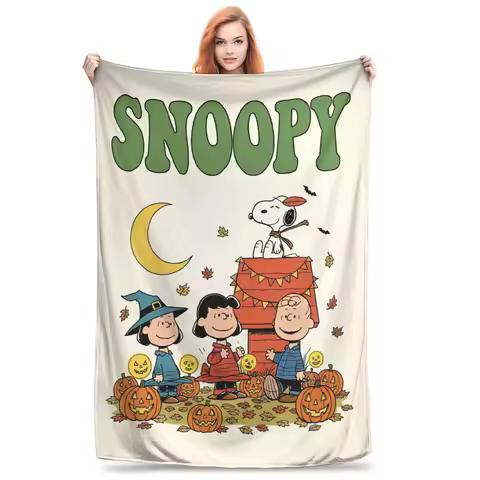 Snoopy Cartoon Halloween Throw Blanket for Couch Soft Fuzzy Plush Blanket 50x60 Inches Multi-size Be