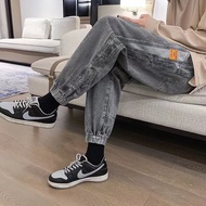 jeans levis 501 original men style pantsBeam Feet New Elastic Waist Drawstring Straight Loose Korean Version Trend Ins