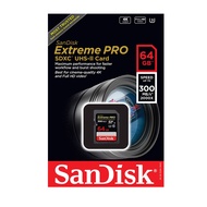 Thẻ nhớ máy ảnh 2000X SDXC SanDisk Extreme Pro 64GB U3 V90 UHS-II đọc 300MB/s ghi 260MB/s (đen) Nhat