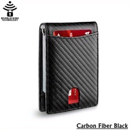 Quxis 2023 mới của tối giản sợi carbon ví cho nam giới da mỏng Bifold túi trước ví RFID chặn Ví Đựng