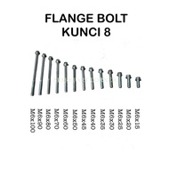 MESIN 10 PCS FLANGE BOLT KEYBolt 8 CVT ENGINE BLOCK BOLT/ M6x15 20 25 30 35 40 45 50 60 70 80 90 100