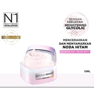 Loreal Paris glycolic Bright Glowing Night cream and day cream glycolic spf 17 - 15 ml Skin Brighten