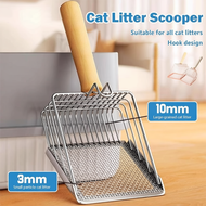 Stainless Steel Cat Litter Scoop Pet Litter Sand Shovel with Wooden Handle Durable Penyodok Pasir Ku