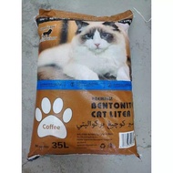 35L/20KG Halifah Bentonite Cat Litter Pasir Kucing Murah (Coffee / Lemon / Lavender)