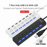 USB HUB 2.0 HI-SPEED 7 Ports USB Adapter LED Data Cable High Speed 480 Mbps Adapter Cable USB port