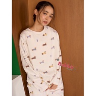 Little Rabbit Grocery Shop Japan Gelato Pique Skin-Friendly Dachshund Printed Trousers Necking Home 
