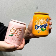 Creative isn High-value Ceramic Mug Cola Straw Cup Couple Breakfast Cup Company Male Female Student 