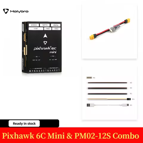 Holybro Pixhawk 6C Mini Flight Controller STM32H743 with PM02 V3 12S / PM06 14S Power Module and M9N