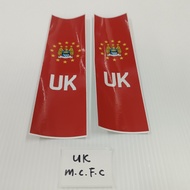 (UK M.C.F.C) (162mm x 44mm) CAR PLATE STICKER (Can Cuting to 125mm x 44mm)