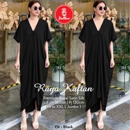 Kaftan Lebaran Remaja Mewah Elegan Gamis Wanita Modern Simple Jumbo Baju Gamis Dewasa Bahan Premium Raya dan Sakina Kaftan - XELLEA