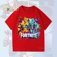 COD Baju Budak Lelaki Fortnite 100% Cotton Cool Game Graphic Kids Adult T Shirt Short Sleeve Crew Ne