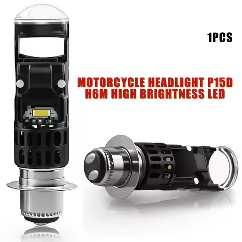 1 PCS P15D Motorcycle Lens Headlight, High-power Electric Vehicle H6M LED Front Lighting 6500K 3570+