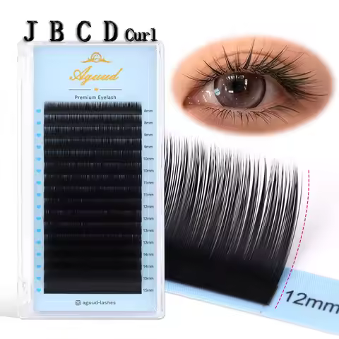 AGUUD Premium Bottom Lash J B Curl 0.03/0.05/0.07/0.10/0.15/0.20 5-6-7mm Mix 15-20mm Matte Classic E