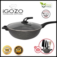 iGOZO Epsilon Premium Granite Stirfry Wok + 🎁 Free Gift