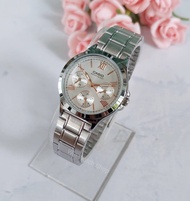 นาฬิกา Casio แท้ 100% รุ่น LTP-V300D-7A2 นาฬิกาผู้หญิงสายแสตนเลส หน้าปัดขาว /พิงค์โกลด์ ของแท้ 100% 