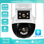 Hamrol V380 PRO Kamera WiFi HD 4MP Outdoor PTZ WiFi Camera Waterproof LED IR Night Vision Dual Lens 