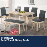 [Siap Pasang] SENG HING 1+4+Bench Dining Set Meja Makan / Dining Table / Kerusi Makan