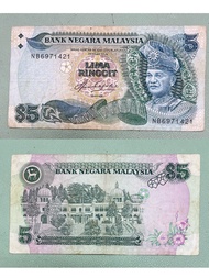 Duit Lama/ Old Malaysia Banknote Siri 5 RM5 (Aziz Taha