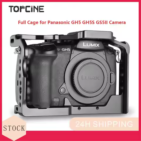 Topcine Camera Cage for Panasonic GH5 GH5S GH5II Camera Cage with Cold Shoe Mount Arri 3/8 Hole Arca