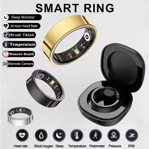 2025 R09 Smart Ring Men Women with Charging Case, Heat Rate Blood oxygen Health Sleep Monitor 5atm W