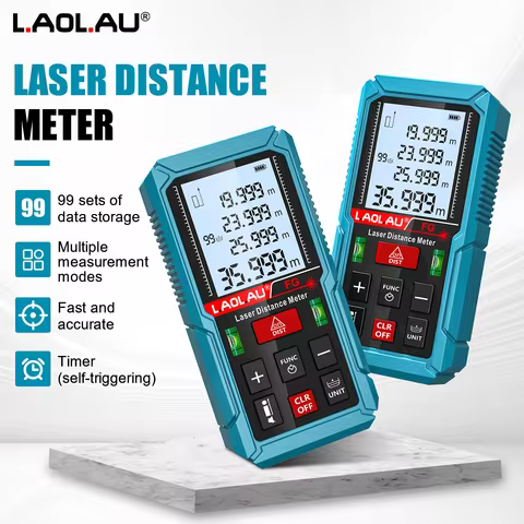 Laser Meter Digital Tape Timer Trigger Measure Tools 50m 100m 150m Laser Distance Meter Bubble Level