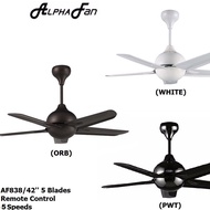 ALPHA AlphaFan - AX828 / AX838 5B / 3B 56" / 42" Inch Ceiling Fan with 5 Blades (5 Speed Remote)