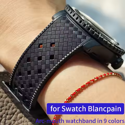 22MM curved silicone strap for Swatch X Blancpain Five Ocean Men Women Waterproof Sport for SO35 Fif