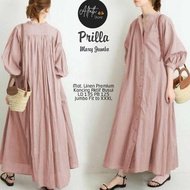 NEW DEALS WHOLESALE BAJUBANDUNG17 (NEWEST) GAMIS PRILIA MAXY DRESS MATERIAL LINENPOLO ELEGANT SIMPLE
