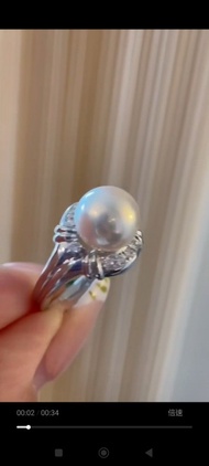Tasaki白金鑽石珍珠戒指