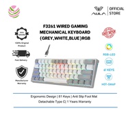 AULA F3261 Wired Gaming Mechanical keyboard (Gray / White ,Blue Switch, RGB, HotSwappable ,1Yrs)