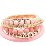 Pink bohemian bangle set accessories