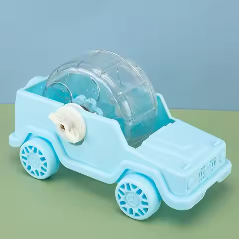 Car Shape Running Wheel Car Stable Silent Hamster Wheel Removable Pet-Powered Hamster Running Wheel