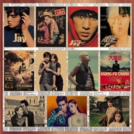 AT-ΨLarge Size Jay Chou Album Cover Movie Poster Star Singer Retro Kraft Paper Pictorial Zhou Dong Decorative Wall ZUOY