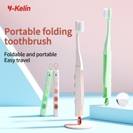Y-Kelin Soft Bristled Orthodontic Toothbrush, Folding Travel Oral Care 2-Color