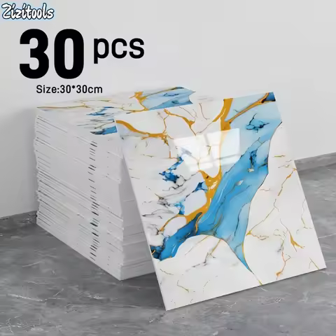 Peel and Stick Floor Tile Stickers Waterproof Vinyl Flooring Marble Vinyl Tiles for Kitchen Bedroom 