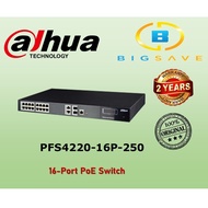 DAHUA 16 PORT PFS4220-16P-250 PoE SWITCH