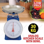 Kitchen Scale 30kg Measuring Analog Scale Spring Balance With Bowl