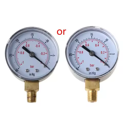 1/8" BSPT Thread Vacuum Pressure Gauge 50mm Dial Pressure Meter -1/0 Bar -30"